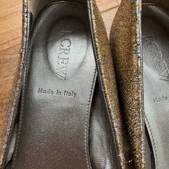 J. Crew Made in Italy Silver and Gold Jacquard Ballet Flats - Picture 3 of 5